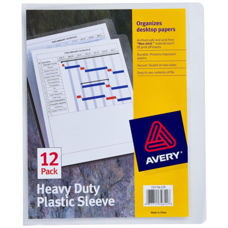 Avery Protège-documents en Plastique - Lot de 12 Pochettes A4