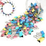 140 Clips Pince Double Métal 19mm - Couleurs Variées pour Bureau et École