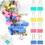 100 Pinces Métalliques Couleur 25mm - Clips Pliants Multifonctionnels pour Bureau