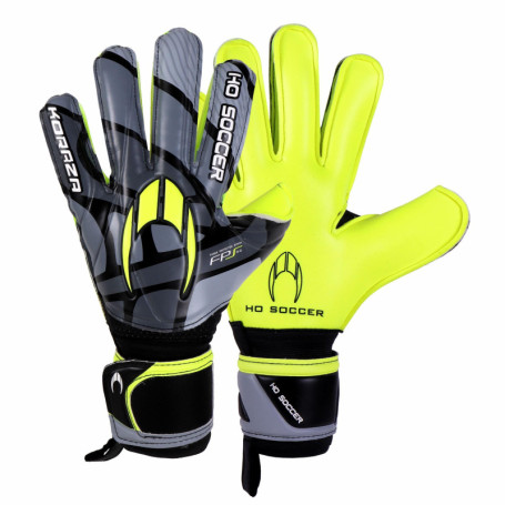 Gants de Gardien de But HO Soccer KORAZA avec Protection Amovible - Gris/Citron Vert
