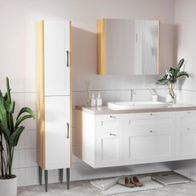 Armoire Miroir Murale Kleankin pour Salle de Bain - 3 Portes et 4 Étagères Réglables