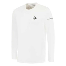 Maillot de Tennis DUNLOP Essentials à Manches Longues - Blanc/Noir