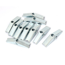 Écrous à ressort M8 en métal - 10 pièces pour fixation murale