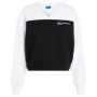 Sweat Col V Femme Karl Lagerfeld Jeans Blocked Blanc-Noir