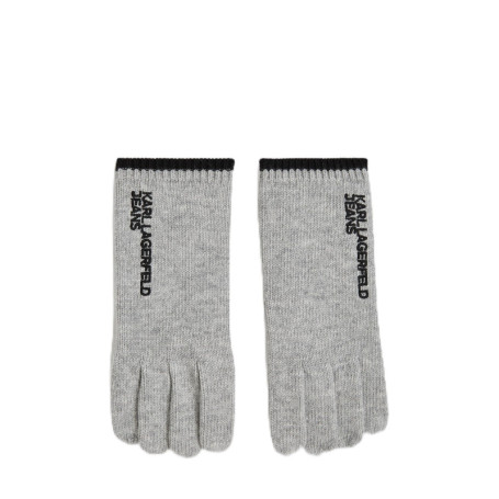 Gants Tricotés Essentiels Karl Lagerfeld Jeans pour Homme - Gris Clair M