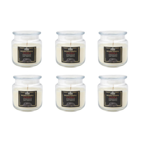 Lot de 6 bougies parfumées à la fève tonka - Cire végétale 100% - Fabriquées en Italie