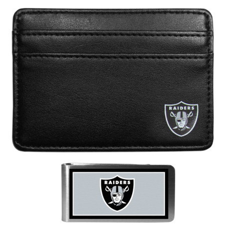 Portefeuille Slim NFL Las Vegas Raiders avec Pince à Billets - Noir