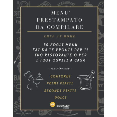 Menu Prêt à Remplir pour Restaurants et Événements - 50 Feuilles A4