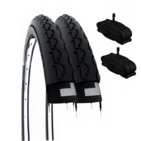 Pack de 2 Pneus 24" avec Chambres à Air pour Chaise Roulante