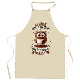 Tablier de Cuisine La Mamie Chouette - Cadeau Idéal pour Mamie Cuisinière