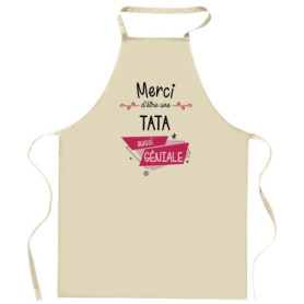 Tablier de Cuisine Planetee Tata Merci - Cadeau Idéal pour Cuisinière