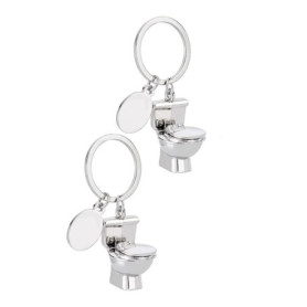 Porte-Clés Toilette en Métal YANGWEN - Mini Siège WC Humoristique