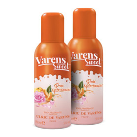 Ulric de Varens Sweet Rose Mandarine - Parfum Déodorant Femme 2-en-1 - Lot de 2 Vaporisateurs 150 ml