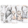 FENSILO Lot de 5 Langes en Mousseline 70x80 cm pour Bébé - Motifs Girafe et Éléphant