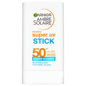 Garnier Ambre Solaire Stick SPF 50+ - Protection Solaire Invisible pour Visage