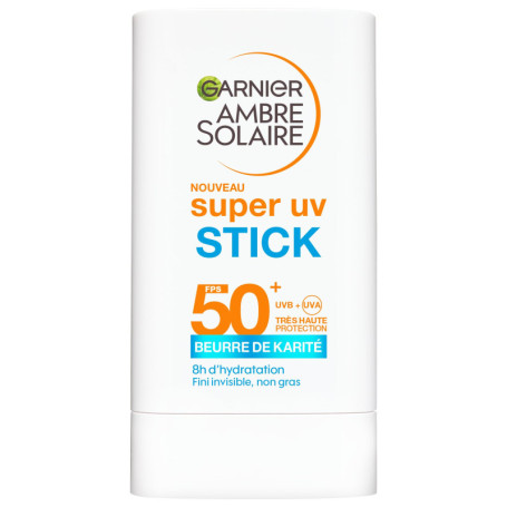 Garnier Ambre Solaire Stick SPF 50+ - Protection Solaire Invisible pour Visage