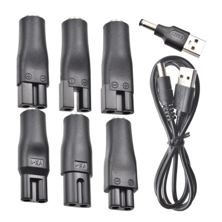 CubePlug Chargeur Universel 7 Pièces 5V pour Tondeuses et Rasoirs