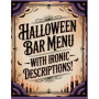 Menu de Bar Halloween avec Descriptions Irotiques : Cocktails de l'Au-delà