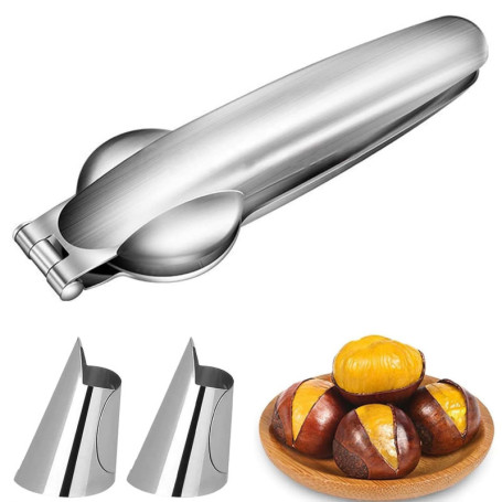 Pince à Châtaignes Ergonomique en Acier Inoxydable - Outil Multi-Fonctions