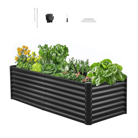 VEVOR Potager Surélevé en Métal 180x90 cm - Bac de Jardinage pour Légumes et Fleurs