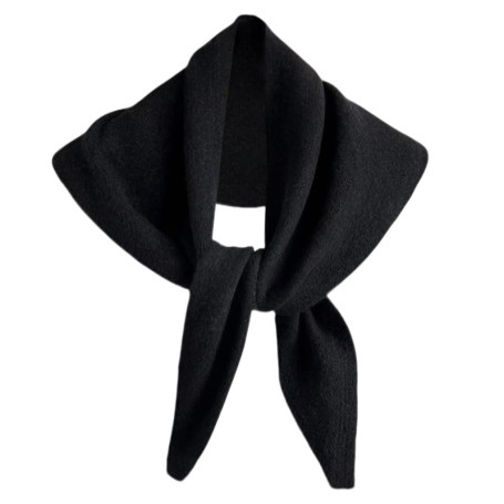 Écharpe Triangulaire en Polyester Noir - Châle Pashmina Doux et Chaud