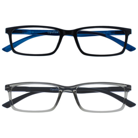 Pack de 2 Lunettes Anti-Lumière Bleue Opulize - Design Étroite et Confortable