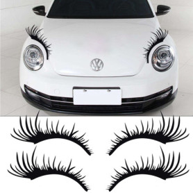 Autocollants Cils pour Voiture - Décoration Élégante et Amovible