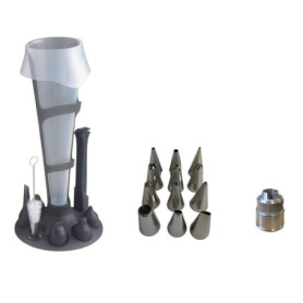 Set Poche à Douille Professionnelle Mastrad 1L avec 12 Douilles Inox et Support