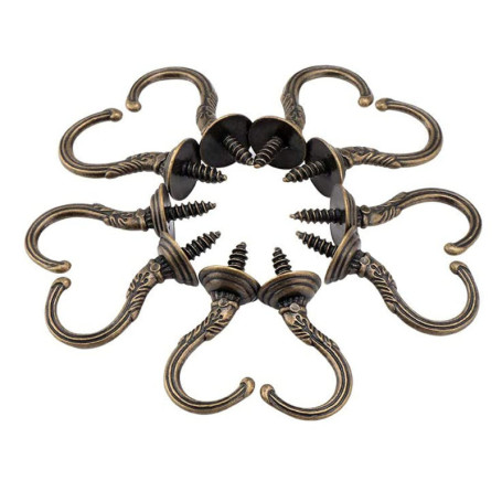 RoserRose Crochets à Vis Vintage en Bronze - 10 Pièces pour Décoration et Rangement