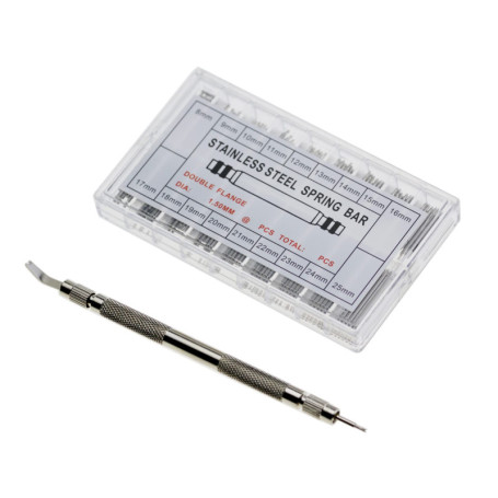 Kit Complet de 360 Barrettes en Acier Inoxydable pour Montres 8-25 mm