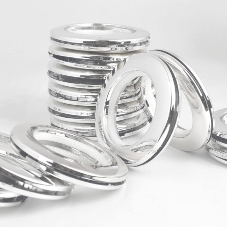 Kit de 32 œillets en plastique pour rideaux - Diamètre 40 mm - Finition brillante