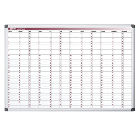 Calendrier mural magnétique Bi-Office 365 jours - 90 x 60 cm