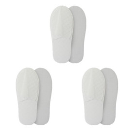 Lot de 3 Pantoufles Antidérapantes Blanches pour Homme et Femme