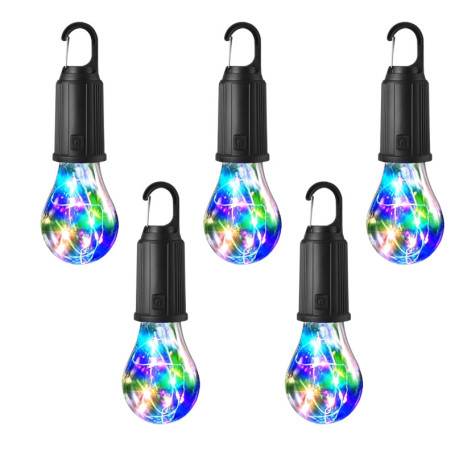 Lot de 5 lampes de camping rechargeables étanches avec 3 modes de luminosité