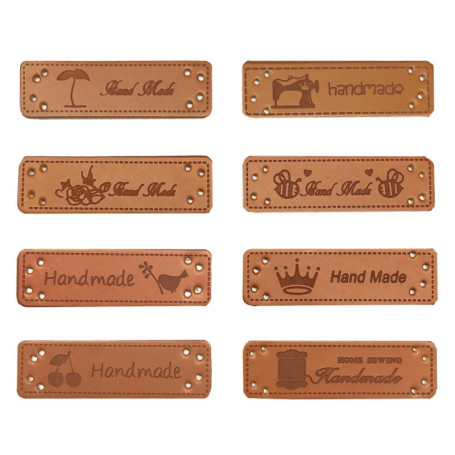 Étiquettes en Cuir PU Marron - 40 Pièces pour Vêtements et Accessoires