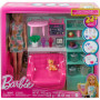 Coffret Barbie Café Cozy avec Poupée et Accessoires Colorés