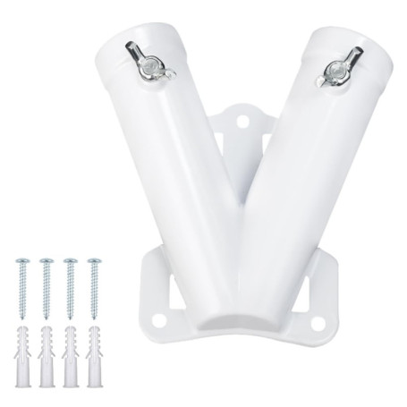 Support de Drapeau Mural en Aluminium pour Extérieur - Double Mât