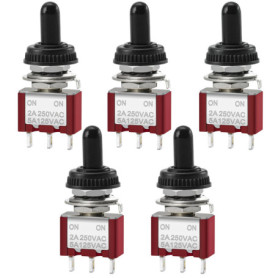 Interrupteur à bascule miniature Heschen Mts-102 - Lot de 5, étanche, 5A 120V