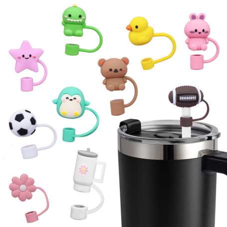 HUTRADE Lot de 10 Couvercles en Silicone pour Paille - Pratiques et Élégants