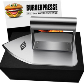 Presse à Hamburger en Acier Inoxydable - Accessoire de Barbecue STEVEN-BULL S