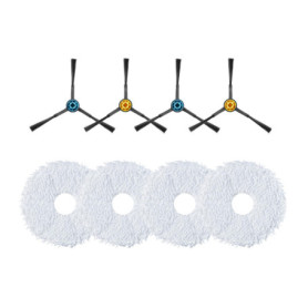 Kit d'Accessoires Eureka pour Aspirateur Robot J12 Ultra - 4 Brosses Latérales et 4 Serpillières