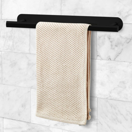 Porte-Serviettes Noir en Acier Inoxydable 40cm - Élégance pour Salle de Bain