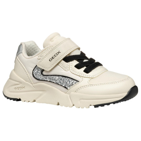 Baskets Geox J Loftus pour Filles - Beige Argenté, Taille 32 EU