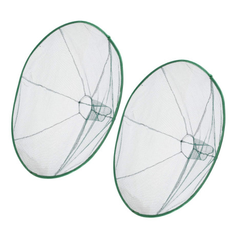 Keenso Lot de 2 Filets de Pêche Circulaires Pliables en Nylon 80 cm