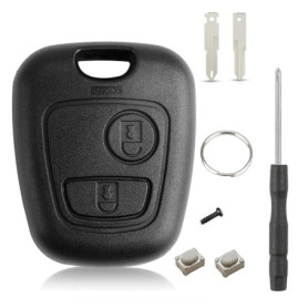 Coque de Clé Télécommande pour Citroën et Peugeot - 2 Boutons, Installation Facile