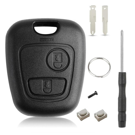 Coque de Clé Télécommande pour Citroën et Peugeot - 2 Boutons, Installation Facile