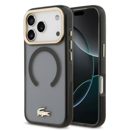 Coque Transparente Anti-Chocs Lacoste pour iPhone 17 Pro - Noir