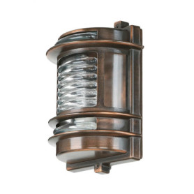 Applique Murale Extérieure en Laiton et Verre Cuivre Antique - Style Maritime