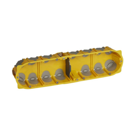 Boîte d'Encastrement MultiPostes Legrand Ecobatibox 4 Postes Jaune