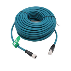 Câble Ethernet M12 vers RJ45 Cat7e 30m - HangTon pour Automatisation Industrielle